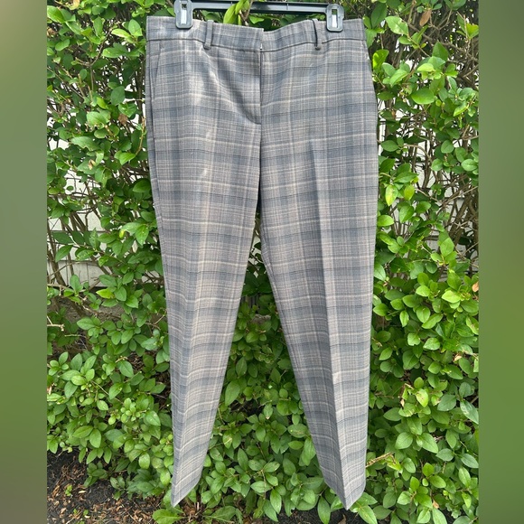 NWOT Theory Charcoal Plaid Dress Pants - Picture 1 of 6